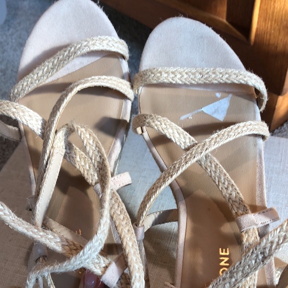 Like new Sun + Stone Trinnie strappy tall espadrille wedge sandal 8.5 - Picture 6 of 9